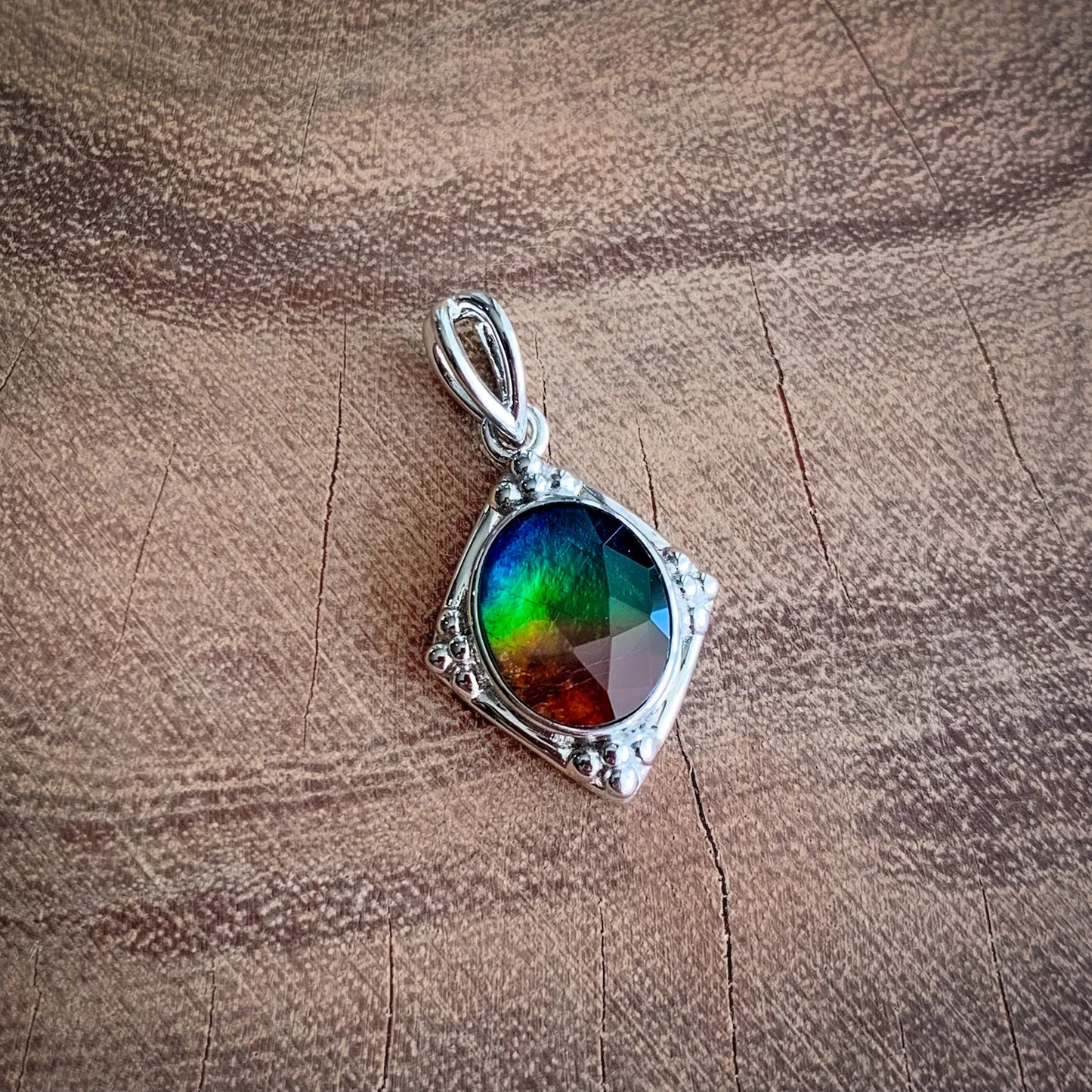 Canadian Ammolite Gems by Kenneth Bradley ‘Riley’ Pendant