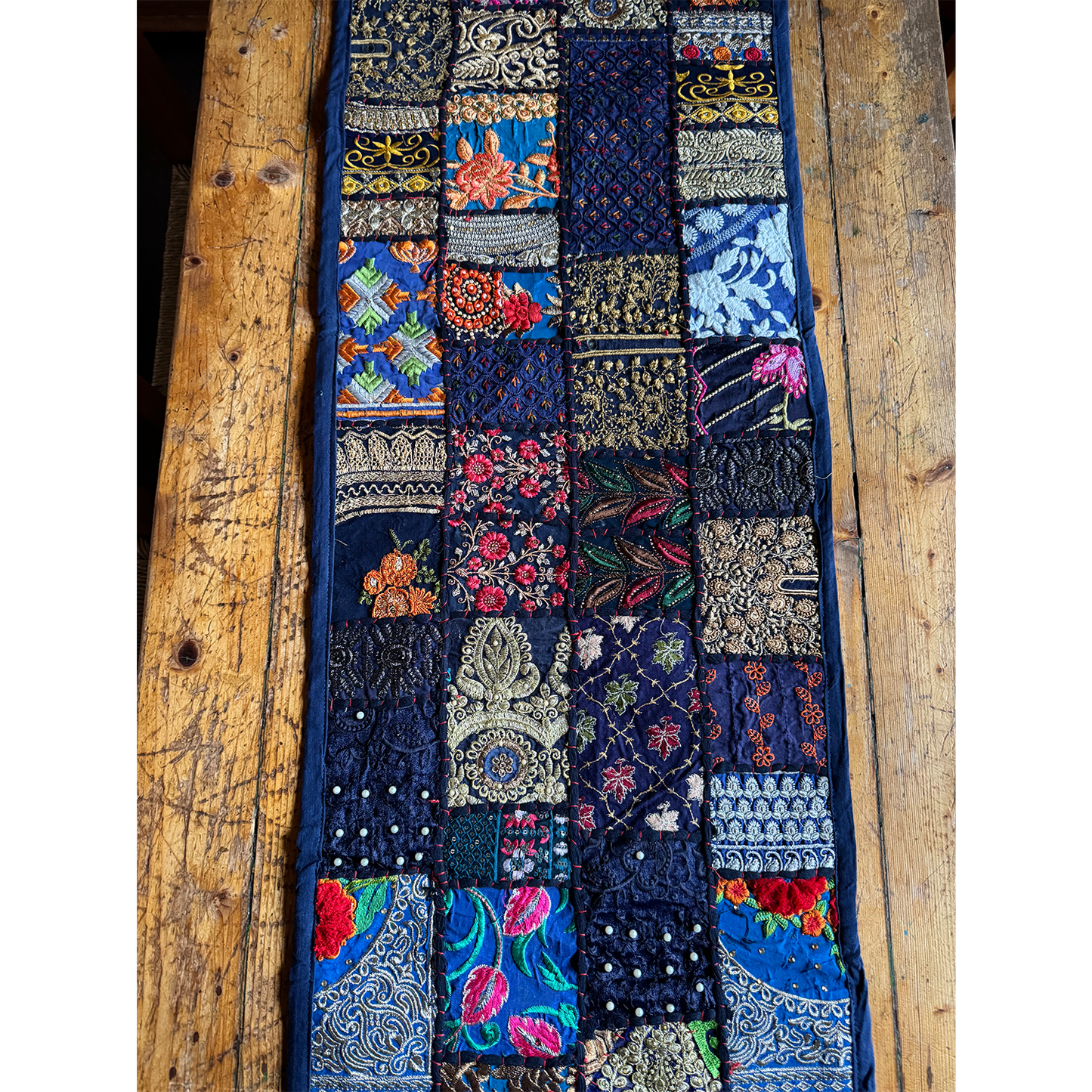Memories of India Hand Stitched Decorative Patchwork Table Runner