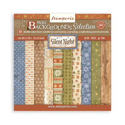 Stamperia Silent Night 12"x12" Backgrounds Pad - 10 Double Sided Sheets