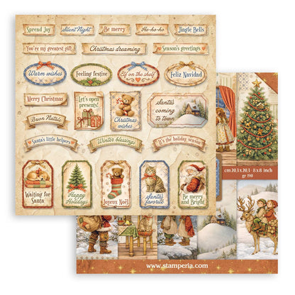 Stamperia Silent Night 8"x8" Double Face Pad - 10 Double Faced Sheets