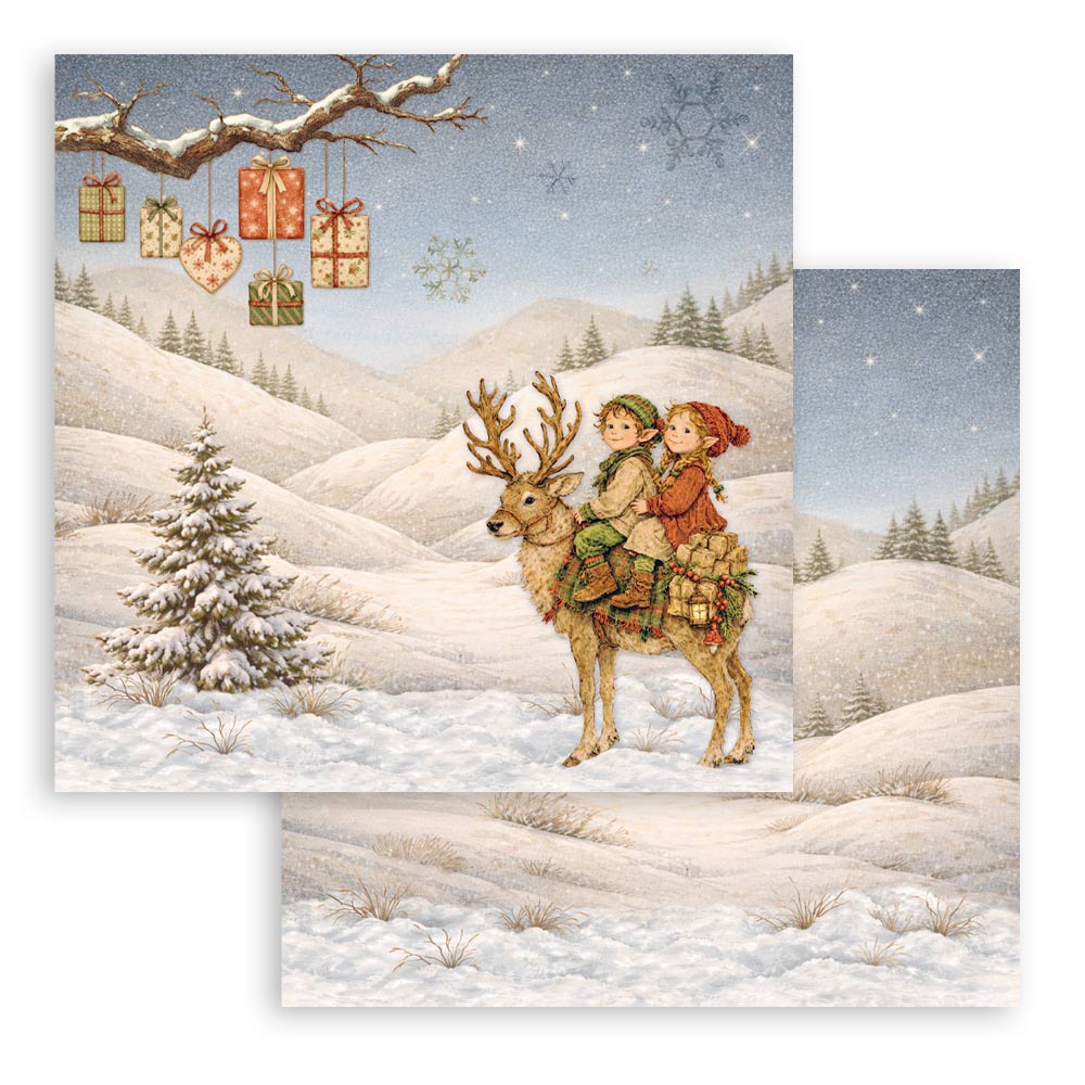 Stamperia Silent Night 8"x8" Double Face Pad - 10 Double Faced Sheets
