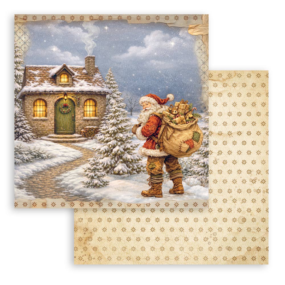 Stamperia Silent Night 8"x8" Double Face Pad - 10 Double Faced Sheets