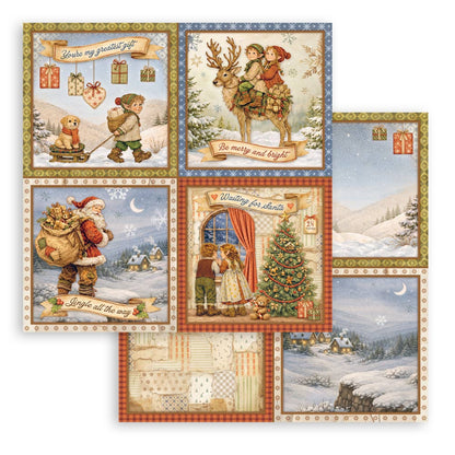 Stamperia Silent Night 8"x8" Double Face Pad - 10 Double Faced Sheets