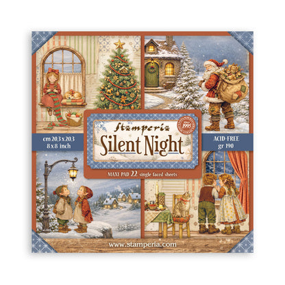 Stamperia Silent Night 8"x8" Single Face Pad - 22 Single Faced Sheets