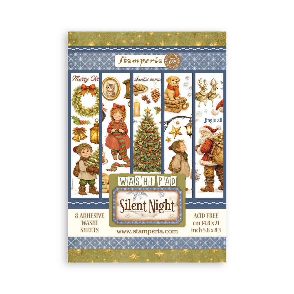 Stamperia Silent Night Washi Pad - 8 Adhesive Washi Sheets