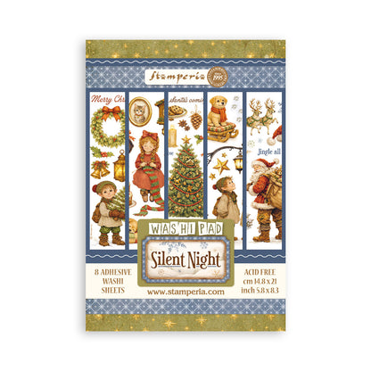 Stamperia Silent Night Washi Pad - 8 Adhesive Washi Sheets