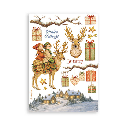 Stamperia Silent Night Washi Pad - 8 Adhesive Washi Sheets