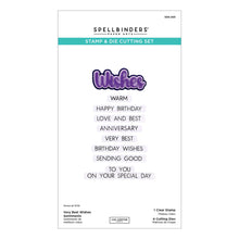 Spellbinders Very Best Wishes Sentiments Clear Stamp & Die Set