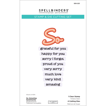 Spellbinders So Amazing Sentiments Stamps and Dies from the Summertime Collection by Lisa Horton