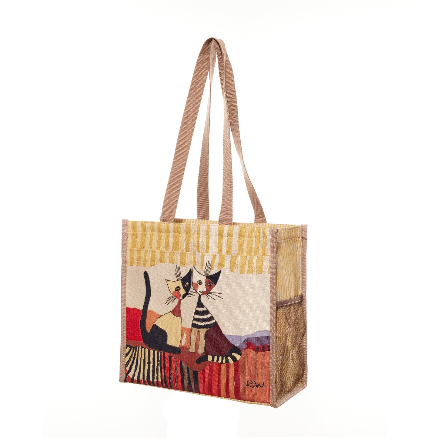 Signare Tapestry Rosina Cat Automatic Umbrella with Shopper Bag