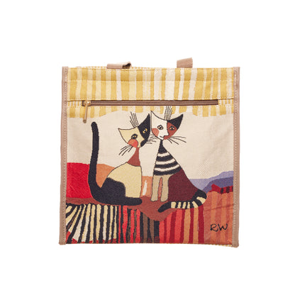 Signare Tapestry Rosina Cat Automatic Umbrella with Shopper Bag