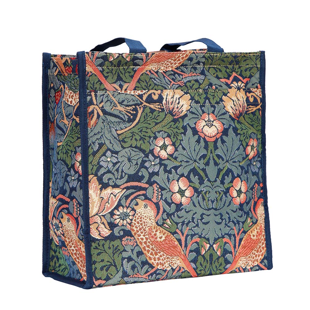 Signare Tapestry William Morris Strawberry Thief Blue Shopper Bag with Umbrella