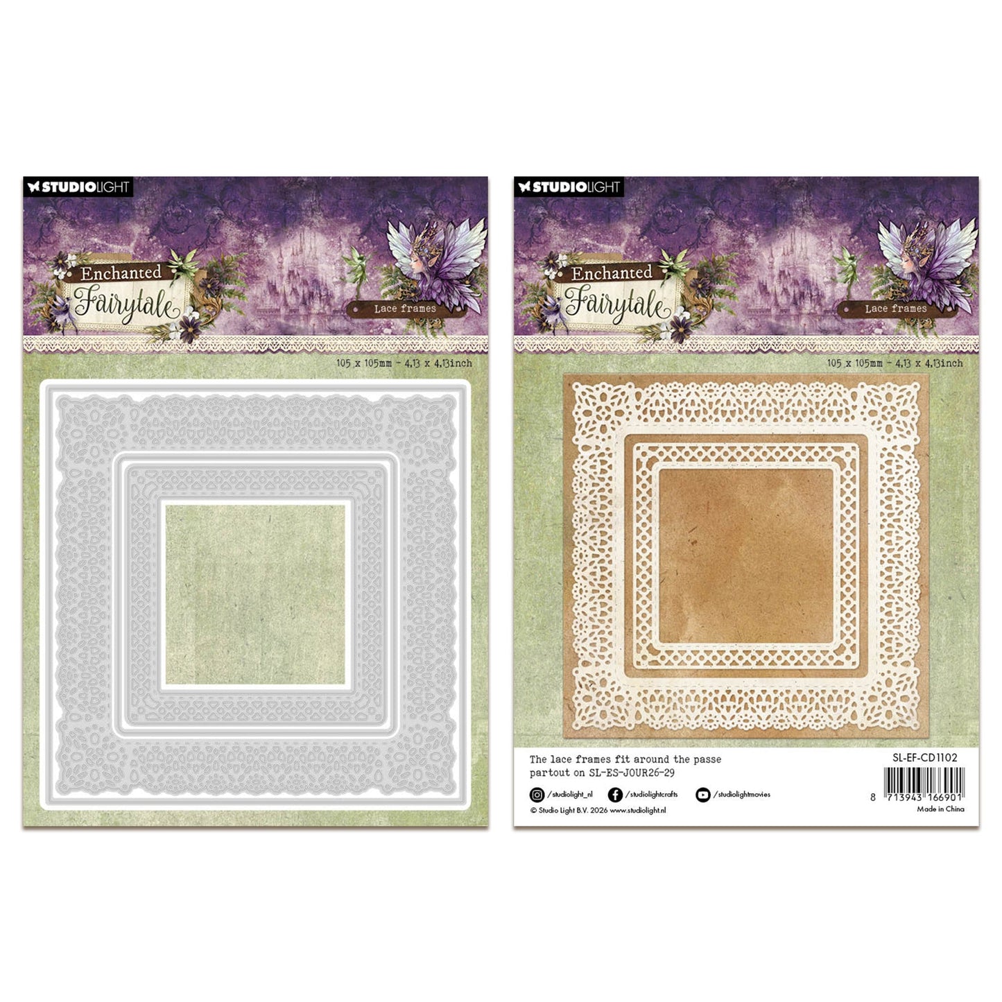Studio Light Enchanted Fairytale Cutting Dies Lace Square Frames - 4 Pieces