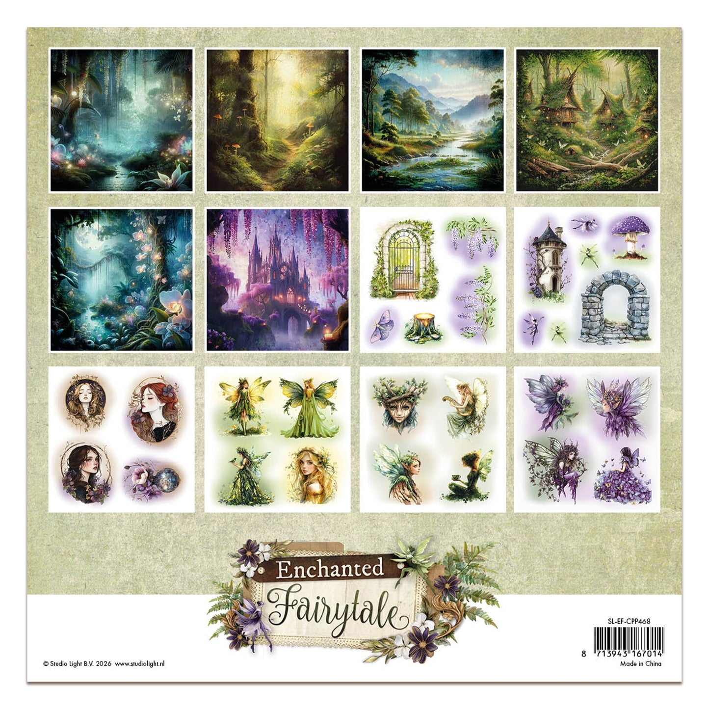 Studio Light Enchanted Fairytale Collage Paper Pad Collage Paper Pad - 24 Sheets