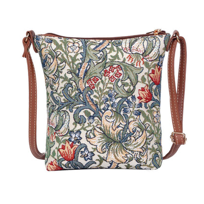 Signare Tapestry William Morris Golden Lily Silk Scarf with Sling Bag