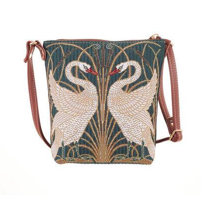 Signare Tapestry William Morris Walter Crane Swan Sling Bag with Silk Scarf