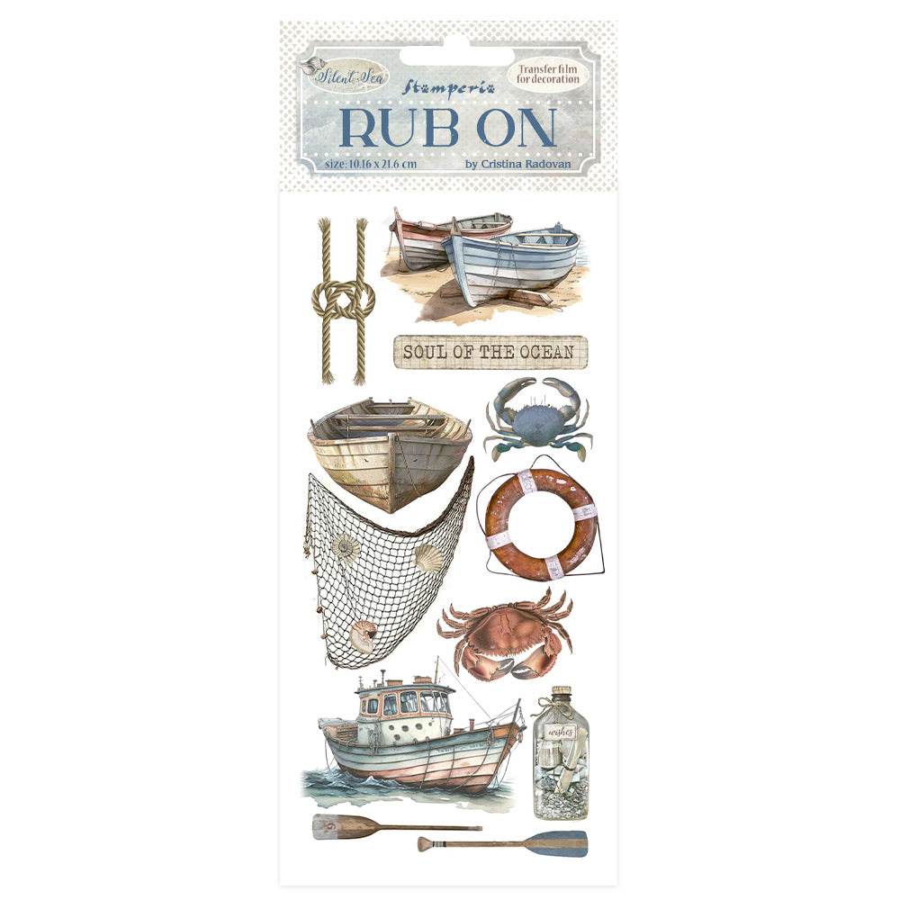 Stamperia Silent Sea  Boat Rub-ons