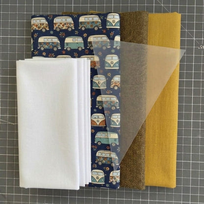 Sarah Payne Camper Van Vintage Bunting Kit - Fabric and Template