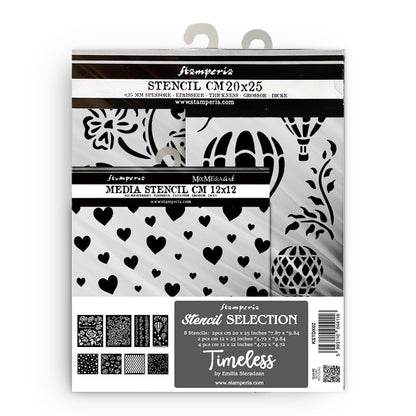 Stamperia Timeless Stencil Assortment - 8 Stencils