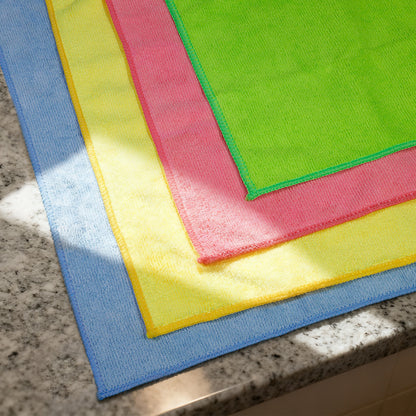 Pack of 10 Durable Microfibre Cleaning Towels - 40cm x 40cm