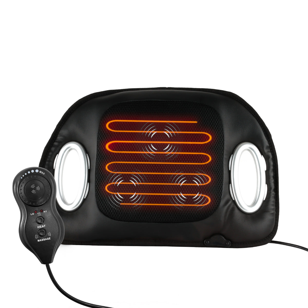 Streetwize Heated Massage Seat Cushion with Lumbar Support
