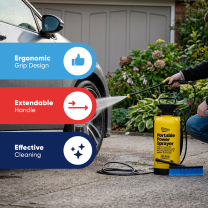 Streetwize 8L Pressure Sprayers with Extra Wash Brush