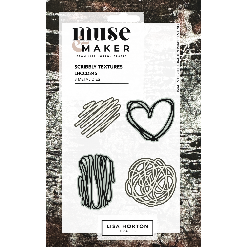 Lisa Horton Crafts Muse & Maker Scribbly Textures Die Set – 8 Metal Dies