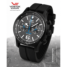 Vostok Europe Expedition 6S21-5954198 Chronograph - Black Silicone Strap
