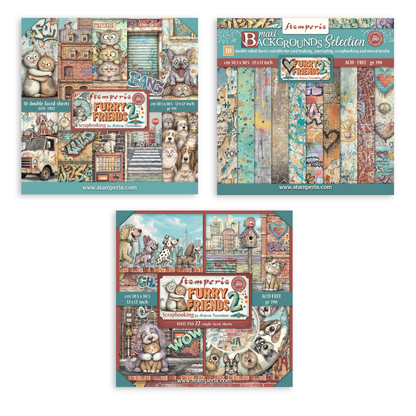Stamperia Furry Friends 2 12" × 12" Paper Pad Selection