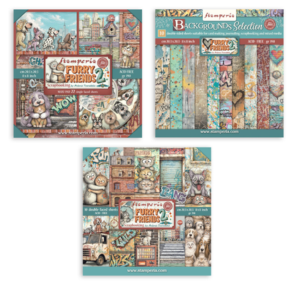 Stamperia Furry Friends 2 8" × 8" Paper Pad Selection