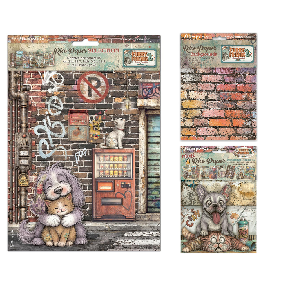 Stamperia Furry Friends 2 Rice Paper Selection