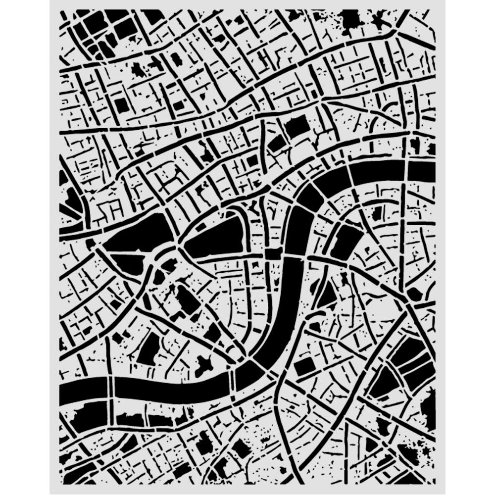 Stamperia Our Way Street Map Stencil (20x25cm)