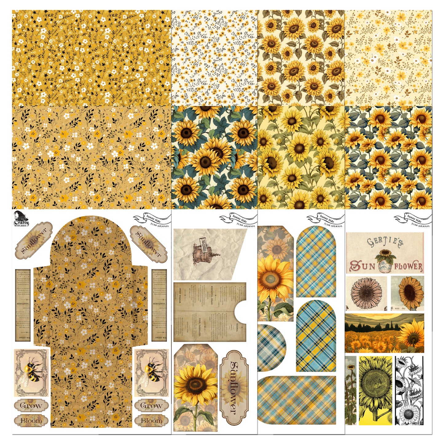 The Crafty Witches Sunny Side Junk Journal Digital Collection