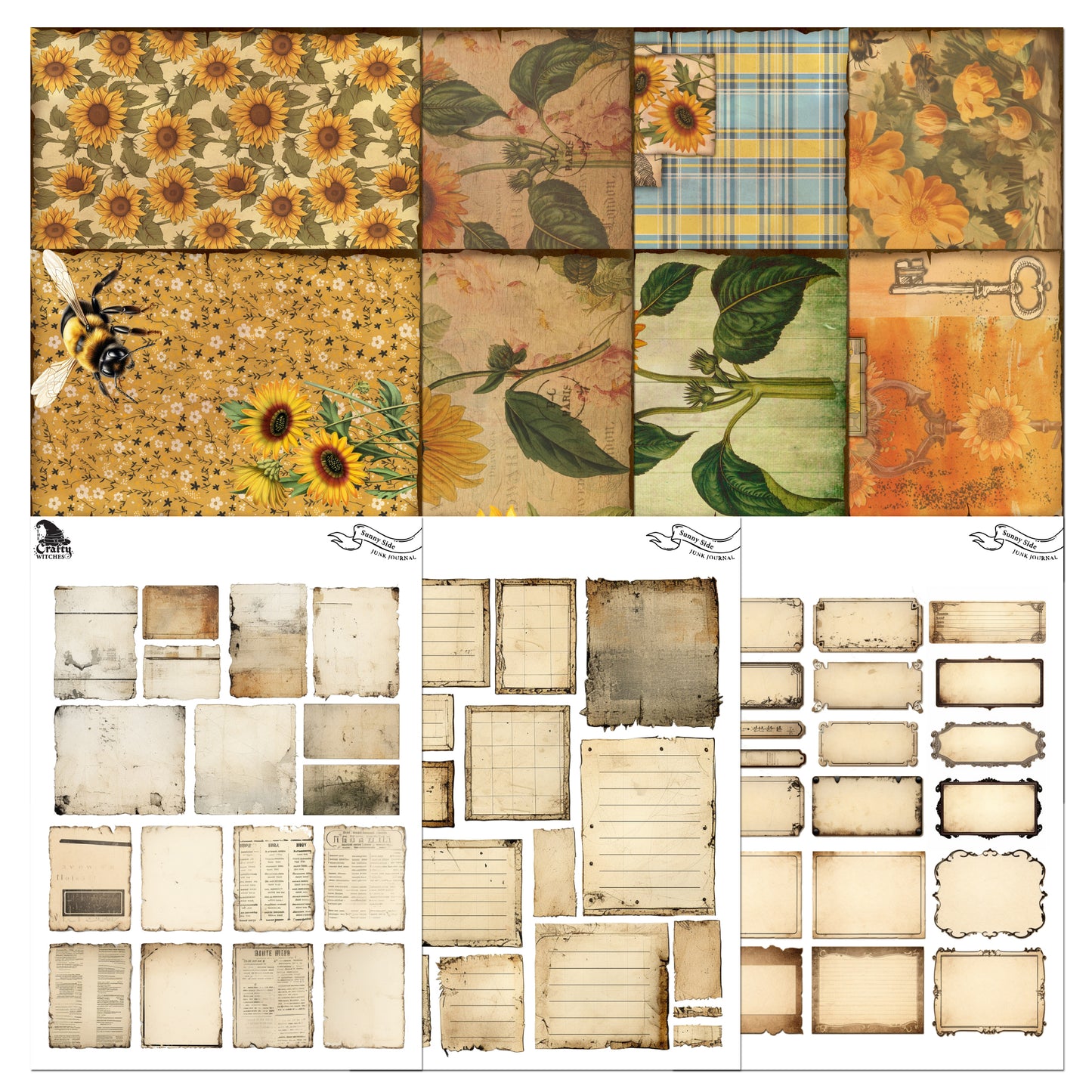 The Crafty Witches Sunny Side Junk Journal Digital Collection
