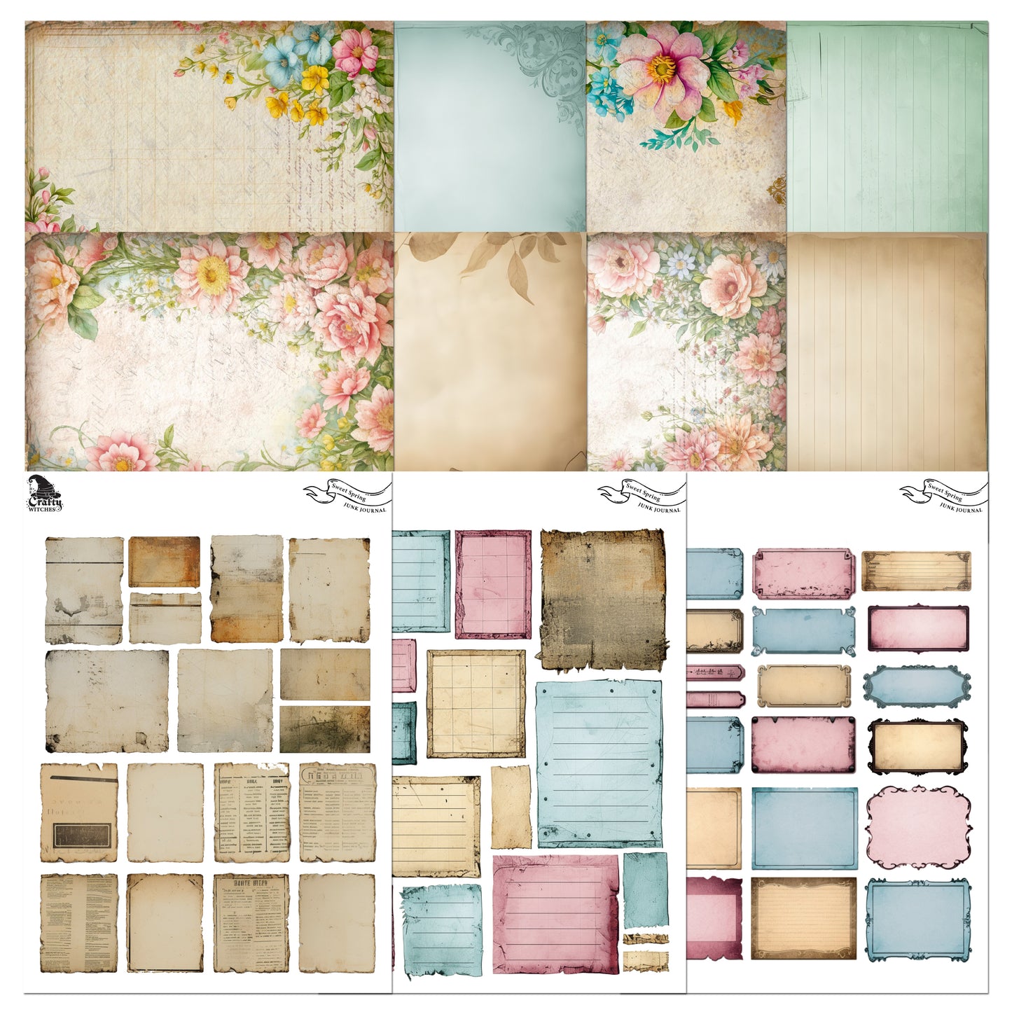 The Crafty Witches Sweet Spring Junk Journal Digital Collection