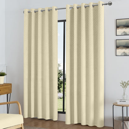 Luxury Living Temple Ring Top Curtains 46" x 90" | Thermal Blackout Curtains (Pair)