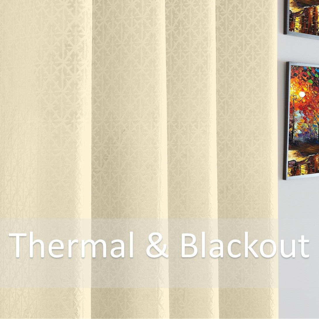 Luxury Living Temple Ring Top Curtains 46" x 90" | Thermal Blackout Curtains (Pair)
