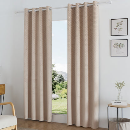 Luxury Living Temple Ring Top Curtains 46" x 90" | Thermal Blackout Curtains (Pair)