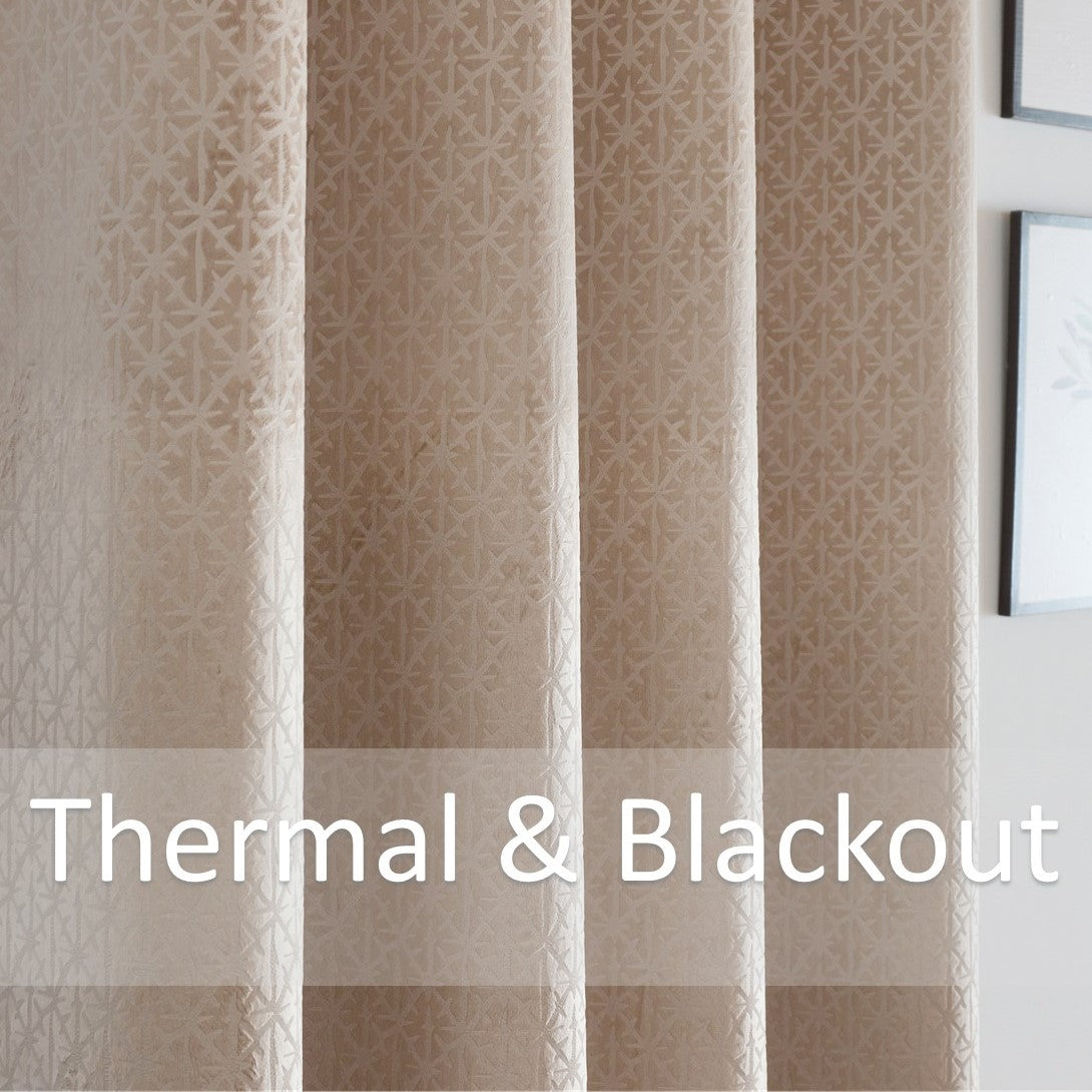 Luxury Living Temple Ring Top Curtains 46" x 90" | Thermal Blackout Curtains (Pair)