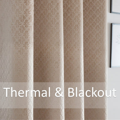 Luxury Living Temple Ring Top Curtains 46" x 90" | Thermal Blackout Curtains (Pair)