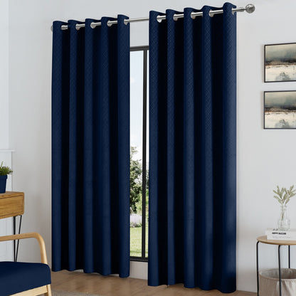 Luxury Living Temple Ring Top Curtains 46" x 90" | Thermal Blackout Curtains (Pair)