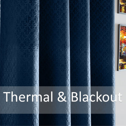 Luxury Living Temple Ring Top Curtains 46" x 90" | Thermal Blackout Curtains (Pair)