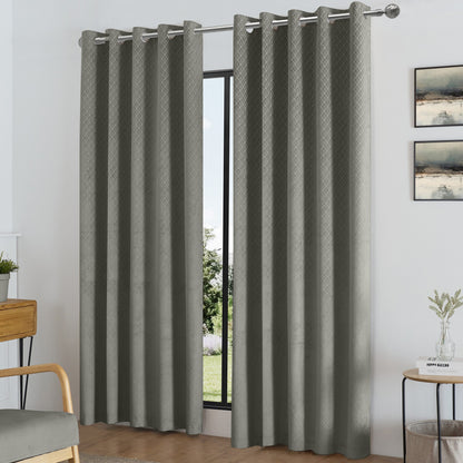 Luxury Living Temple Ring Top Curtains 46" x 90" | Thermal Blackout Curtains (Pair)