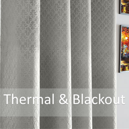 Luxury Living Temple Ring Top Curtains 46" x 90" | Thermal Blackout Curtains (Pair)