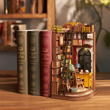 Rolife Silent Corner Study - DIY Book Nook Shelf Insert - TGE02