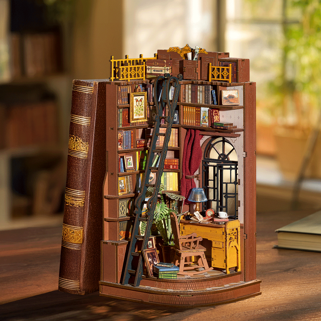 Rolife Silent Corner Study - DIY Book Nook Shelf Insert - TGE02
