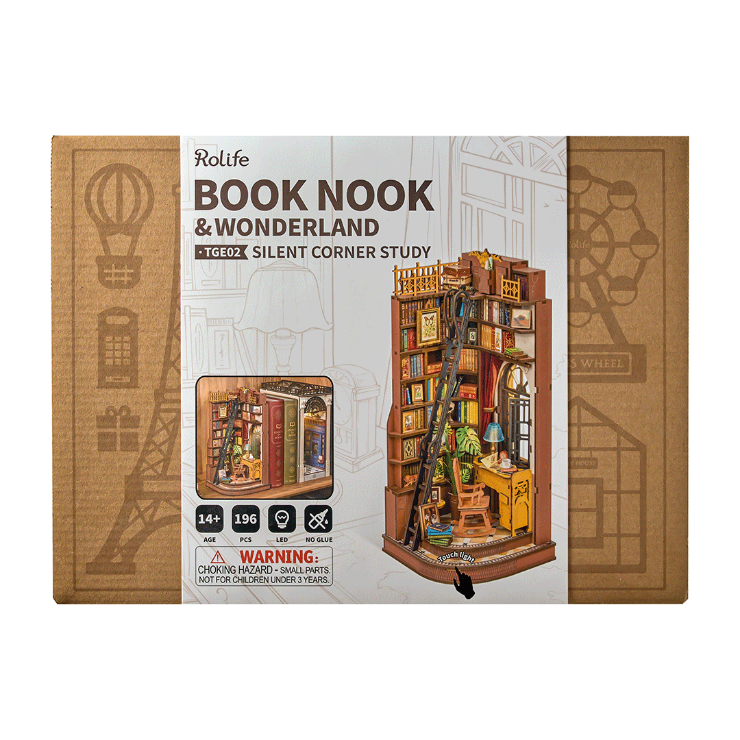 Rolife Silent Corner Study - DIY Book Nook Shelf Insert - TGE02