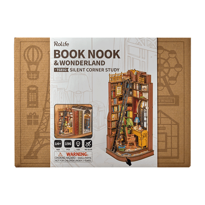 Rolife Silent Corner Study - DIY Book Nook Shelf Insert - TGE02