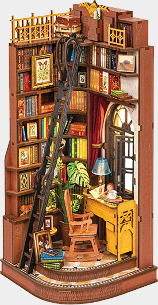 Rolife Silent Corner Study - DIY Book Nook Shelf Insert - TGE02