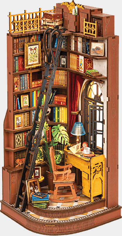 Rolife Silent Corner Study - DIY Book Nook Shelf Insert - TGE02